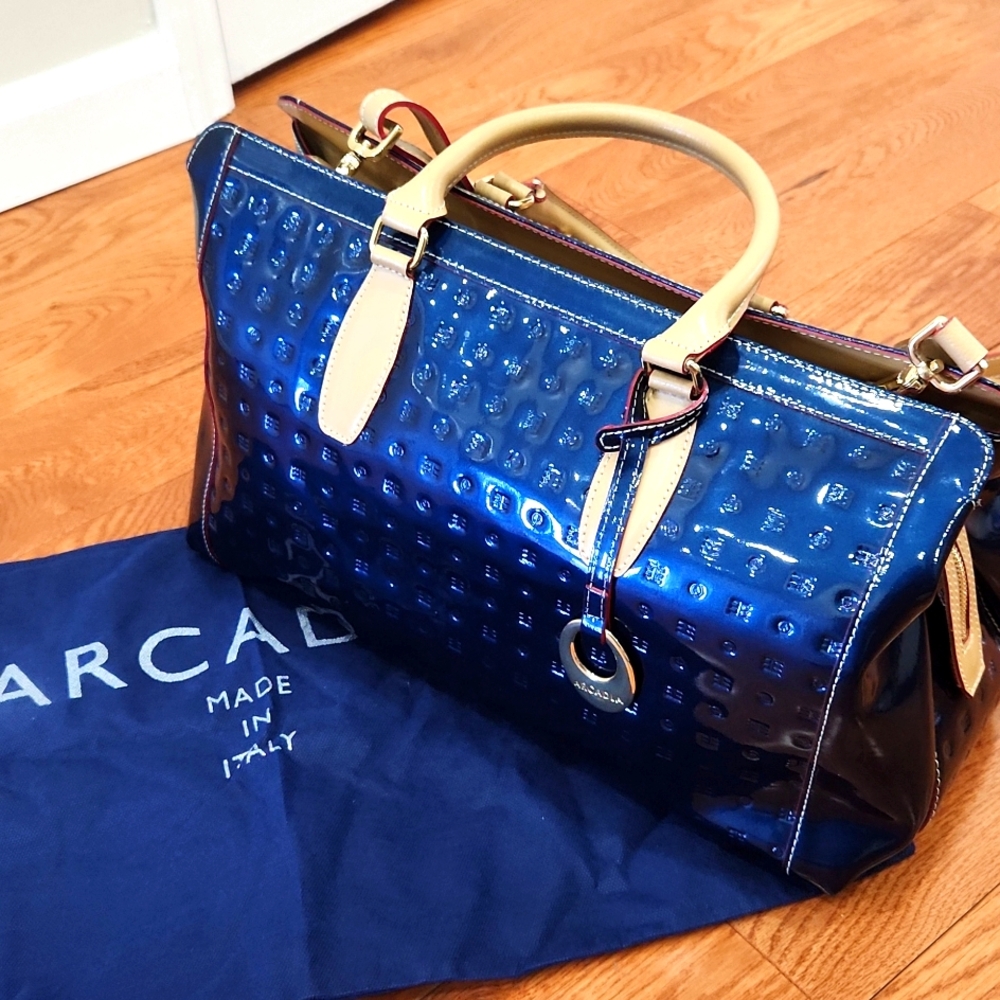 Blue Patent Leather Bag